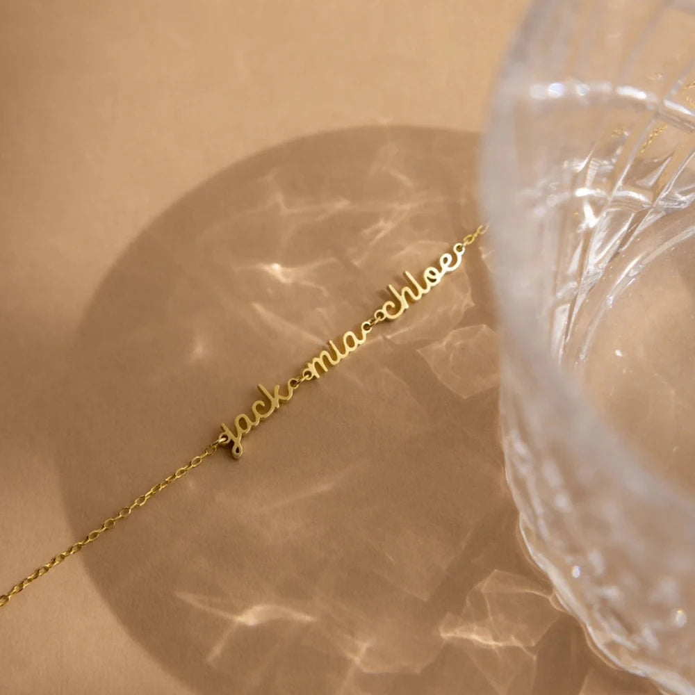 Luxury Personalized Linked Names Bracelet